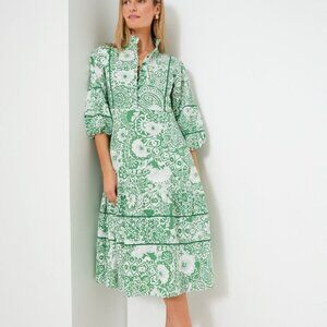 Tuckernuck Hyacinth House Hillsborough Midi Dress in Green Floral size Large (L)